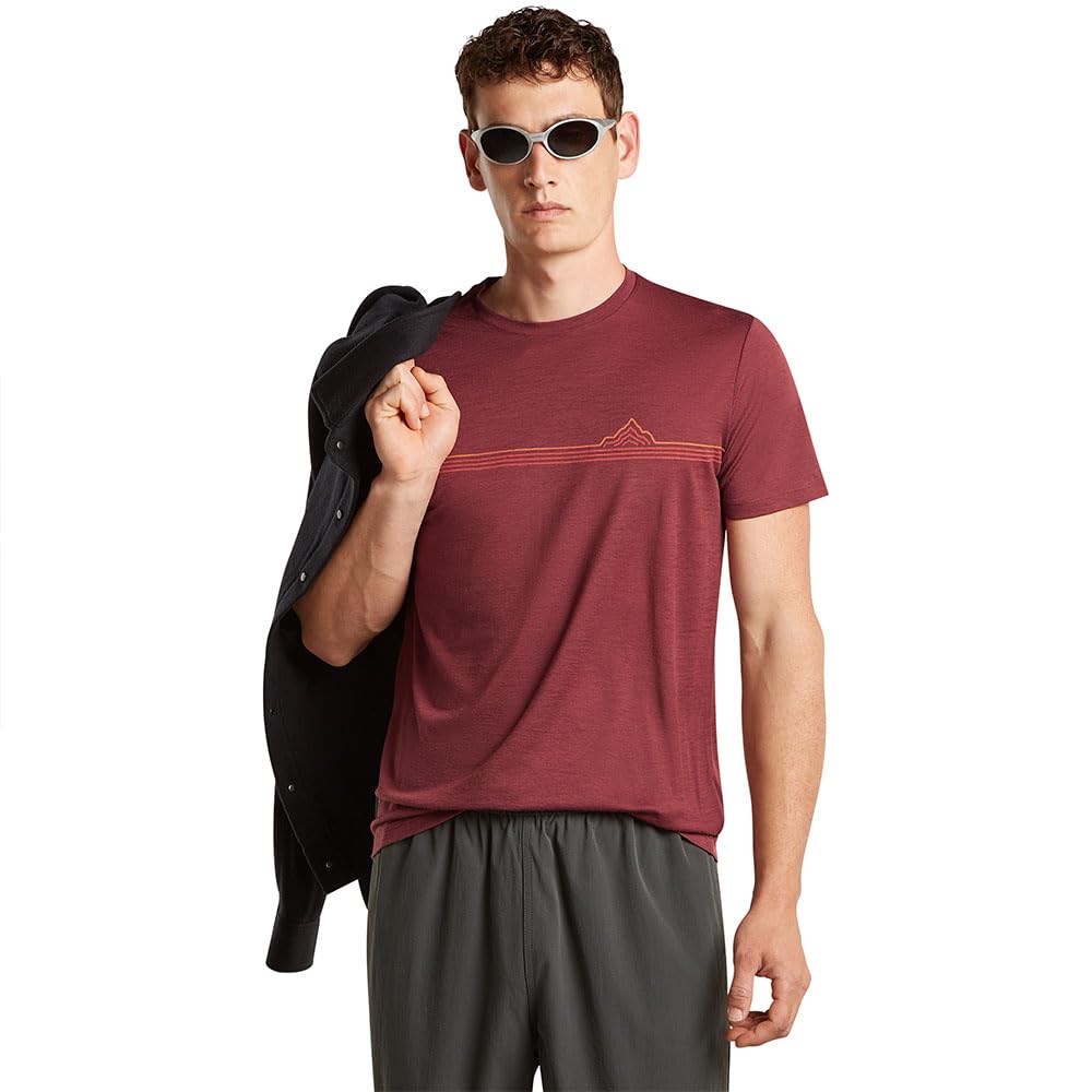 ICEBREAKER 150 Tech Lite Range Stripes Short Sleeve T-Shirt L