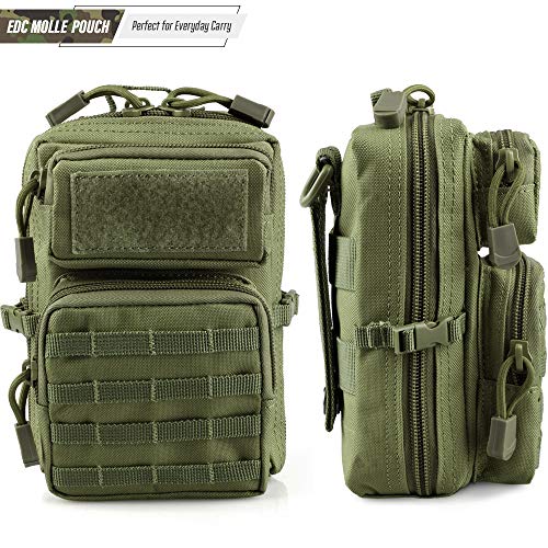 Petit sac à dos tactique vert militaire Livans 3P multi-poches