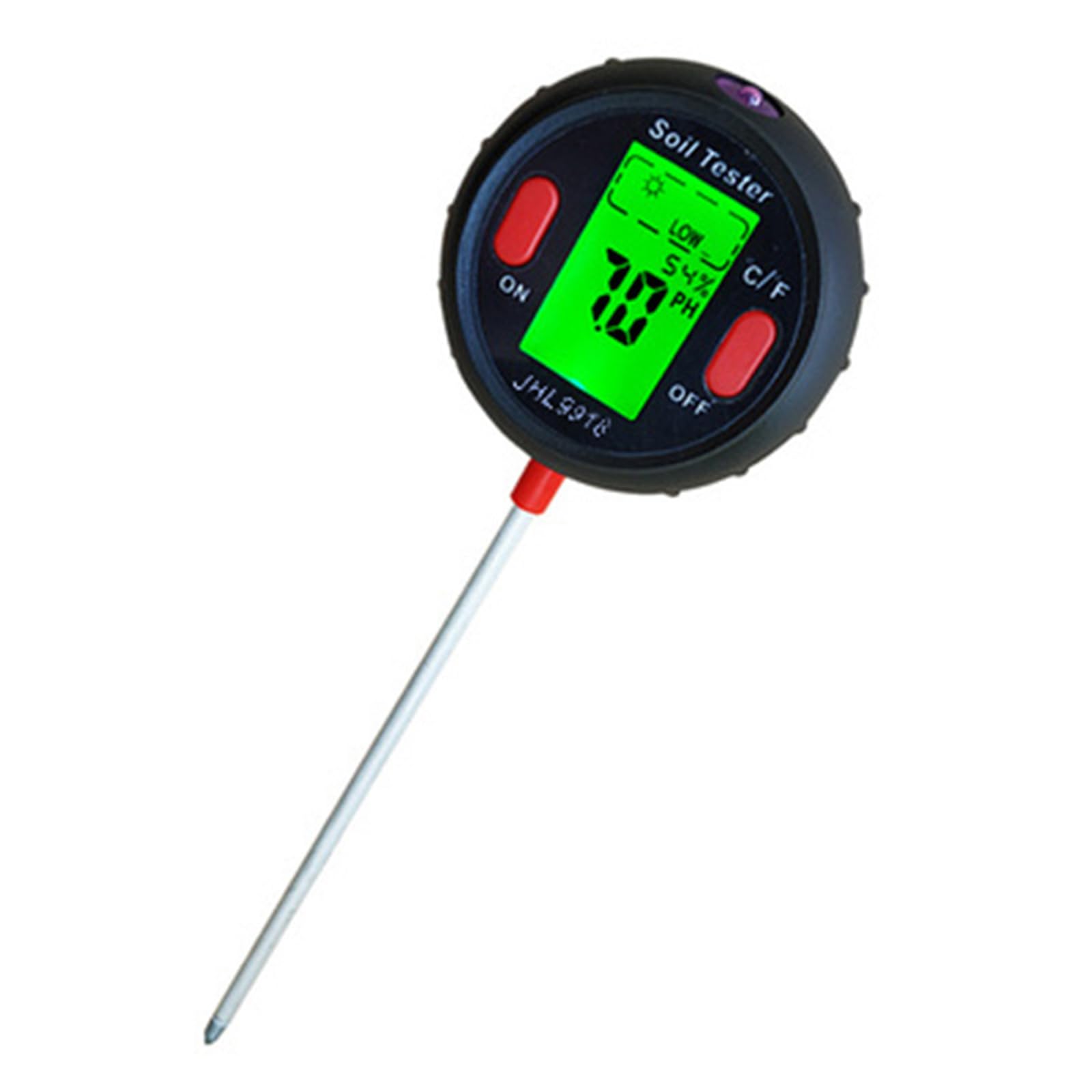 5 in 1 Gardening Soil Tester for Acidity Temperature Light and Humidity with LCD Display for Garden Garden Soil Meter