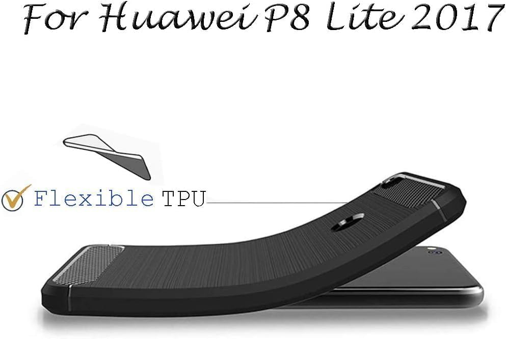 Image of Hybrid Carbon Fiber Back Case for Honor 8 Lite (Black)