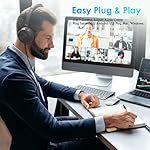 Headset wtih Mic, USB Headset with Microphone for PC, Computer Headset with Noise Canceling Microphone for Laptop, Wired Headset with Mute for Home Office Online Class Skype Zoom Meetings - Image 5