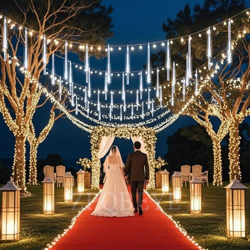 Outdoor Christmas Lights Snow Falling Rain Cascading Icicle String Lights by ZPQBEYE - Used condition - Image 6