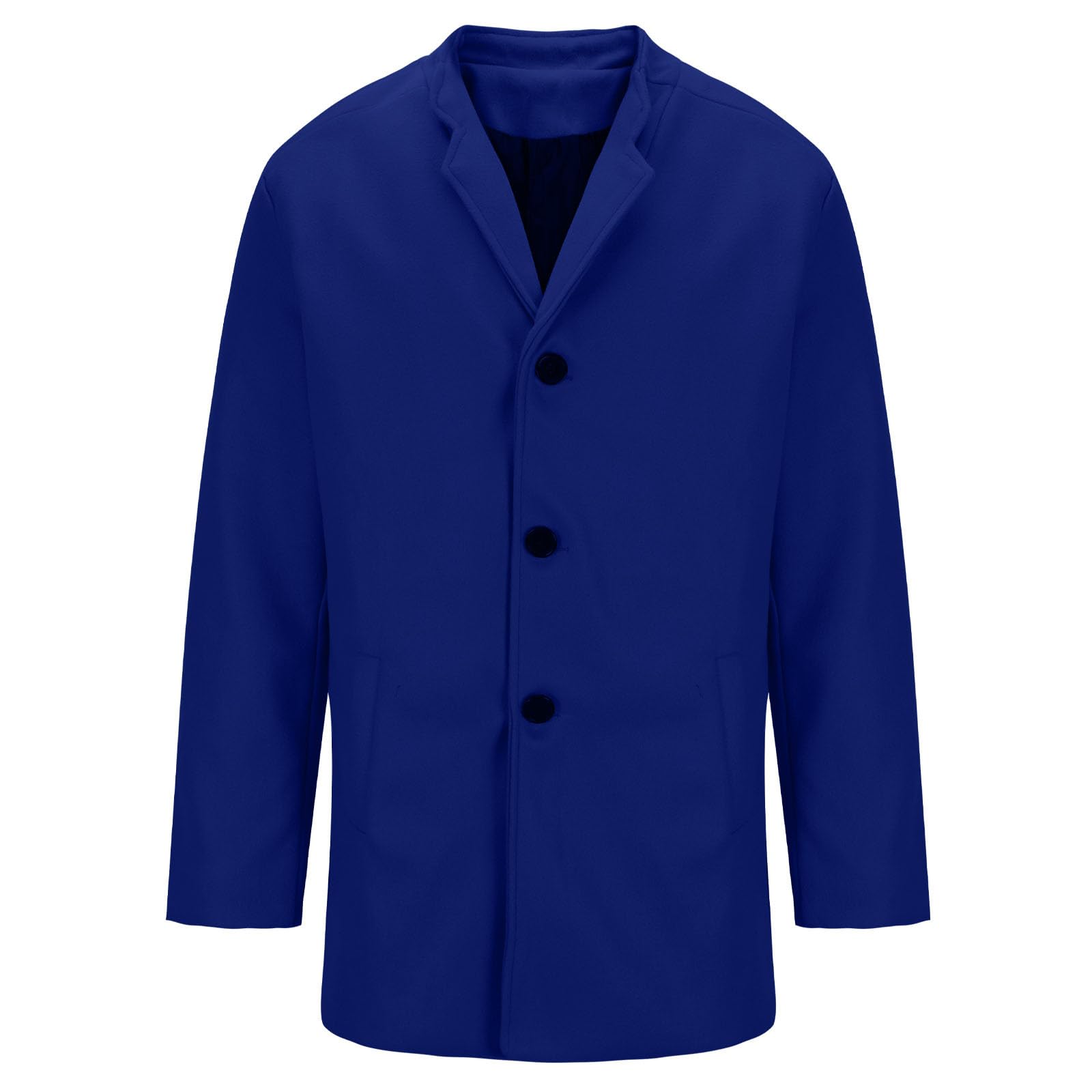 Dgoopd Mens Wool Blend Trench Coat Mid Length Pea Coat Stand Collar Jacket Fashion Winter Coat Casual Overcoat