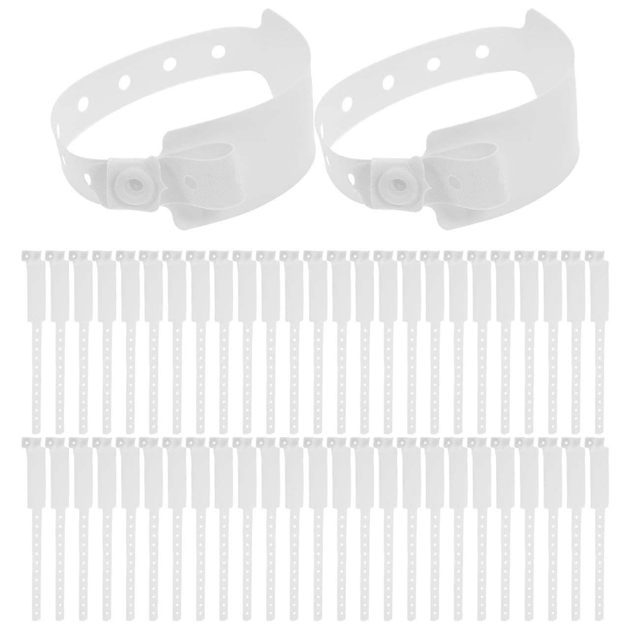 Lot De 100 Bracelets D'Identification Médicale Pour Hôpital Bracelets D'Information Blancs Jetables Résistants À L'Eau Avec Boucle Sécurisée Pour Suivi Et Enregistrement