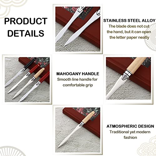 4 Pieces Letter Opener Knife Stainless Steel Envelope Openers Lightweight Mail Slitters Letter Knives For Office Home Supplies (Mixed Colors, Classic Style) #TOP3