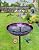 Bird Bath for Outside, 11 Inch Colorful Purple&Blue Metal Birdbath Bowl Decorated Hummingbird Flower Freestanding Garden Bird Bath Feeder Outdoor Decor Yard Art
