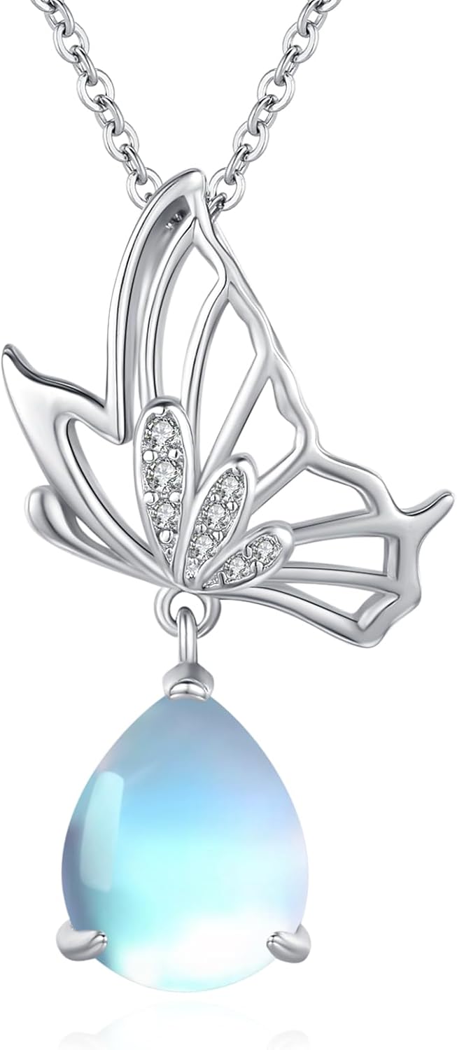 Butterfly Necklaces for Women 925 Sterling Silver Butterfly Jewelry Butterfly Pendant Necklace Gifts for Girlfriend Valentine's Day Christmas