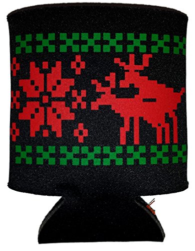 Black Humping Sex Reindeer Huggie Can Cover Party Ugly Sweater Christmas Beer