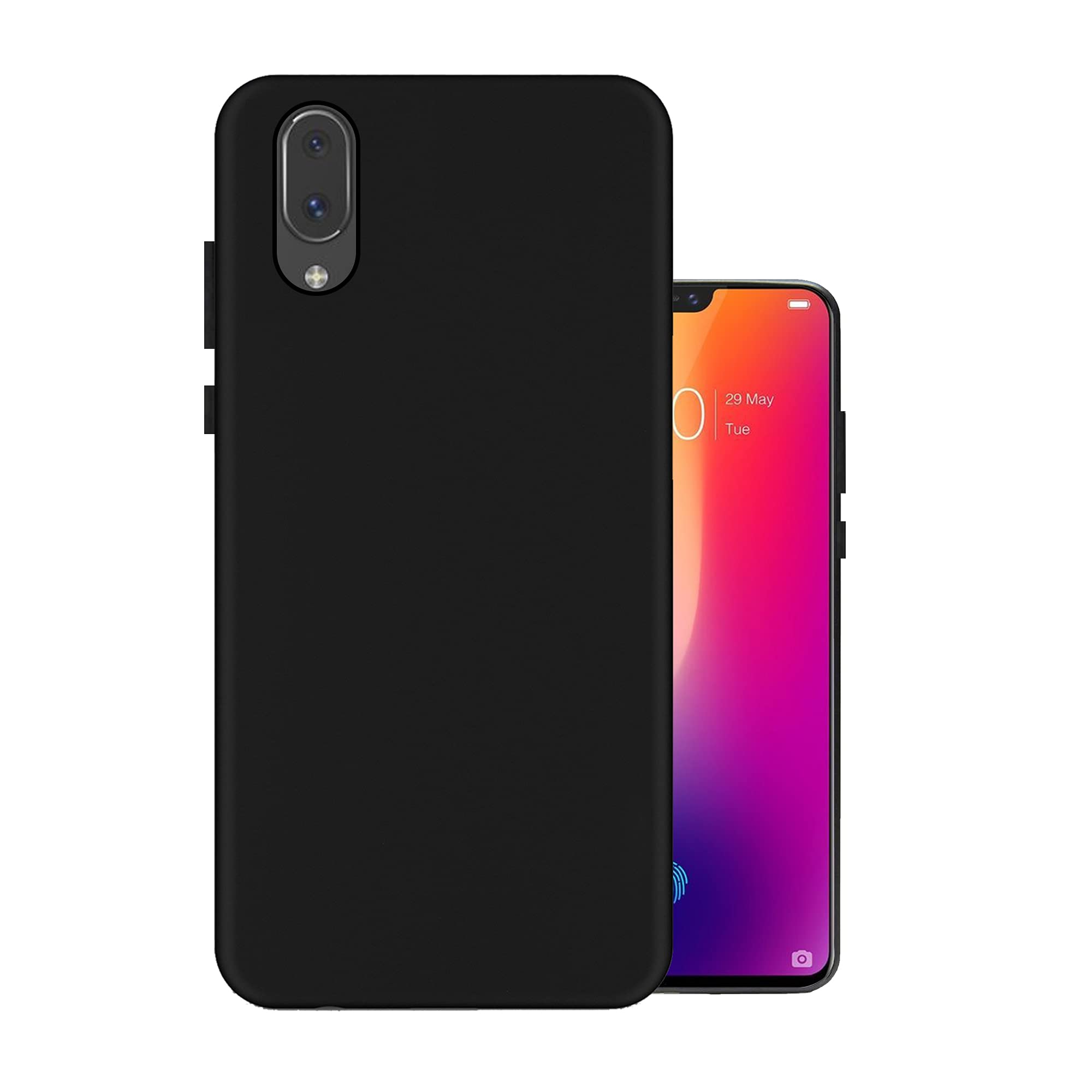 HELLO ZONE Exclusive Matte Finish Soft Back Case Cover for Vivo X21 - Black (B07DHLBFC6) Amazon Price History, Amazon Price Tracker