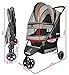 ROODO Escort 3 Wheel Dog Cat Pet Stroller for Small/Medium Dogs Cats Best Lightweight Foldable Portable Compact Jogger All Terrain Travel Pet Gear System Puppy Doggie Bunny Kitty Stroller(Grey)