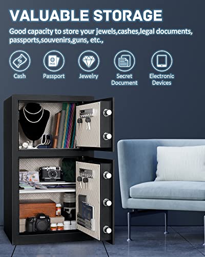 Jinxnobi Extra Large Double Door Security Safe Box,6.1 Cubic Feet Home Safe Lock Box With Big Fireproof Waterproof Safe Bag,33.5In Digital Safe For Home Office Hotel,88Lbs #TOP2