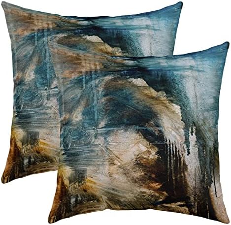 Modern Abstract Throw Pillow Covers 18"x18" Set of 2 Soft Red Stripes Gray Black White Pillow Cases Cushion Covers For Living Room Bedroom Acrylic Bold Grey Decorative Throw Pillowcases for Sofa