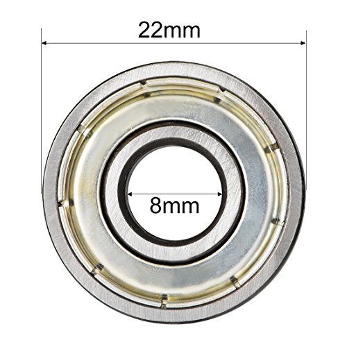 Uxcell 608Zz Deep Groove Ball Bearing Double Shield 8Mm X 22Mm X 7Mm High Carbon Steel Z1 Bearings 2Pcs #TOP3