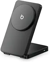 Basike Carregador Sem Fio, Carregador por Indução 15W Compatível para iPhone 16/15/14/13/12 Series e AirPods | Carregamento Rápido com Magnétic | Compatível com Qi (Cinza)
