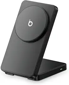 Basike Carregador Sem Fio, Carregador por Indução 15W Compatível para iPhone 16/15/14/13/12 Series e AirPods | Carregamento Rápido com Magnétic | Compatível com Qi (Cinza)