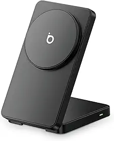 Basike Carregador Sem Fio, Carregador por Indução 15W Compatível para iPhone 16/15/14/13/12 Series e AirPods | Carregamento Rápido com Magnétic | Compatível com Qi (Cinza)