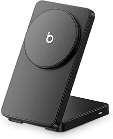 Basike Carregador Sem Fio, Carregador por Indução 15W Compatível para iPhone 16/15/14/13/12 Series e AirPods | Carregamento Rápido com Magnétic | Compatível com Qi (Cinza)