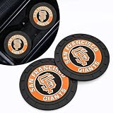 Car Cup Holder Coasters for San Francisco Giants Baseball Fans, Silicone Non-Slip Car Coasters for Car Cup Holder,Car Interior Accessories, SF Giants