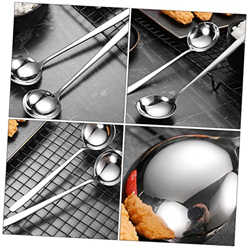 BESTonZON 2 Peças Colher De Aço Inoxidável Colher Japonesa Frigideira De Aço Inoxidável Wok Japonês