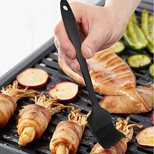 Silicone Basting Pastry Brush Grill Brush Pastry Cooking Brush Oil Baking Brushes Heat Resistant Kitchen Cooking Tools Black color 8inch