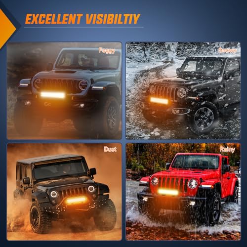 Nilight LED Light Bar 12 Inch 72W Spot Flood Combo Amber Beam Off Road Lamp Fishing Hunting Emergency Deck Work Lighting for Trucks UTV Pick-up Van Boat Tractor by Nilight - Image 7