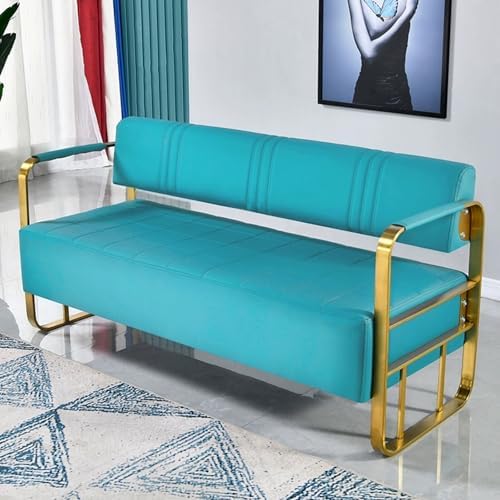 Green Waiting Room Bench, PU Reception Chairs with Arms, 150x55x70cm for Office, Clinic, Airport, Bank & Barber - Comfortable Seating for Waiting Areas
