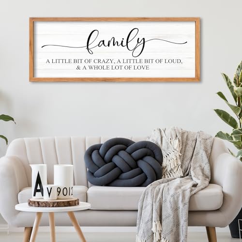 Family Wall Decor for Family A Little Bit Of Crazy Sign, Wood 40"×15"