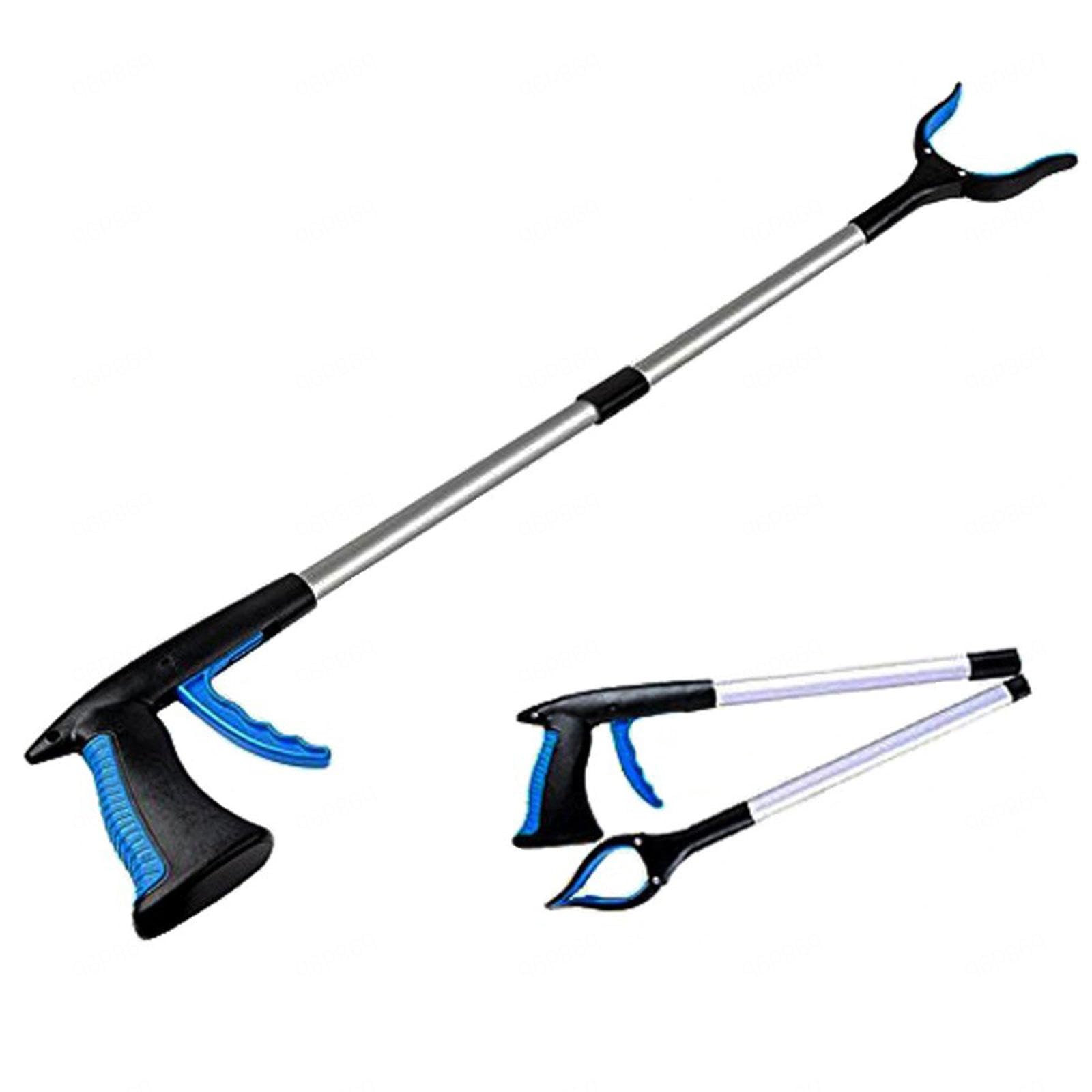 AMNOOL Agarrador de Alcance Extra Largo de 32 Pulgadas para Ancianos - Pinza Plegable y Herramienta de Alcance con Mordaza Giratoria (Paquete de 2),Blue