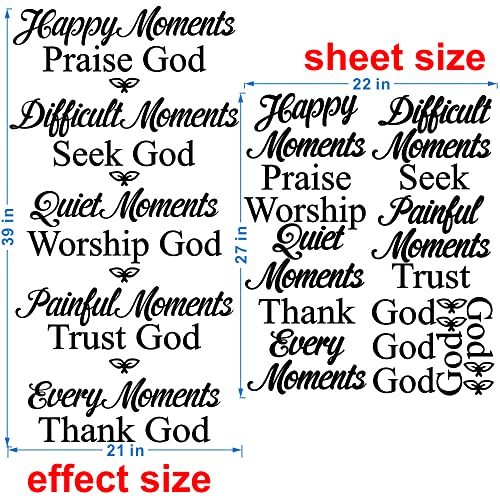 Anfrjji God Wall Decal - Pvc Removable Wall Sticker For Christian Decor, Hard Times Seek God, Silent Moments Adoration Of God, Painful Moments Trust God, Every Moment Thank God - Ideal For Prayer Room And Living Room Decor - Sticker Effect: 39" X 21" (Black-Jwh301-Praise God) #TOP1