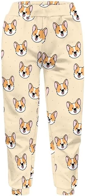 Dolyues Trousers Sports Kids Boy Girl Sweatpants Elastic Waist Joggers for Age 4-15