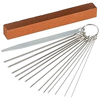 DODUOS Sattelfeile für Gitarre - Edelstahl Brücke Sattel Datei Set Mit 13 Größen Schleifnadeln, Flache Feile und Schleifstein für Ukulele, Bass