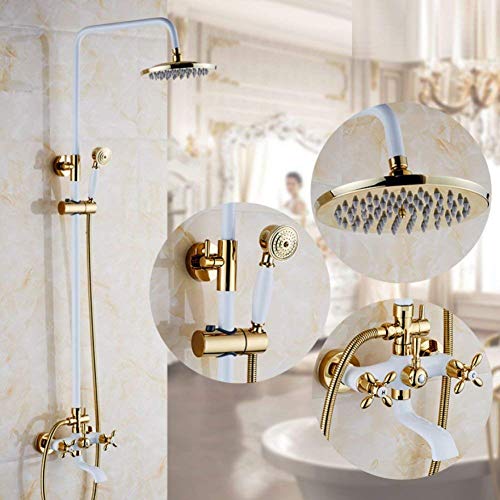 Mélangeur de douche ensemble combiné de douche fixé au mur en bronze GZZ - 2