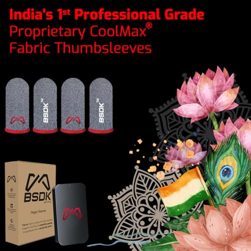 Image of World's Most Durable Thumbsleeve /Fingersleeve | BSDK Gaming Thumb & Finger Sleeve for Mobile Game| 4 Pieces | Metal Box | Made for PUBG, CODM and Freefire