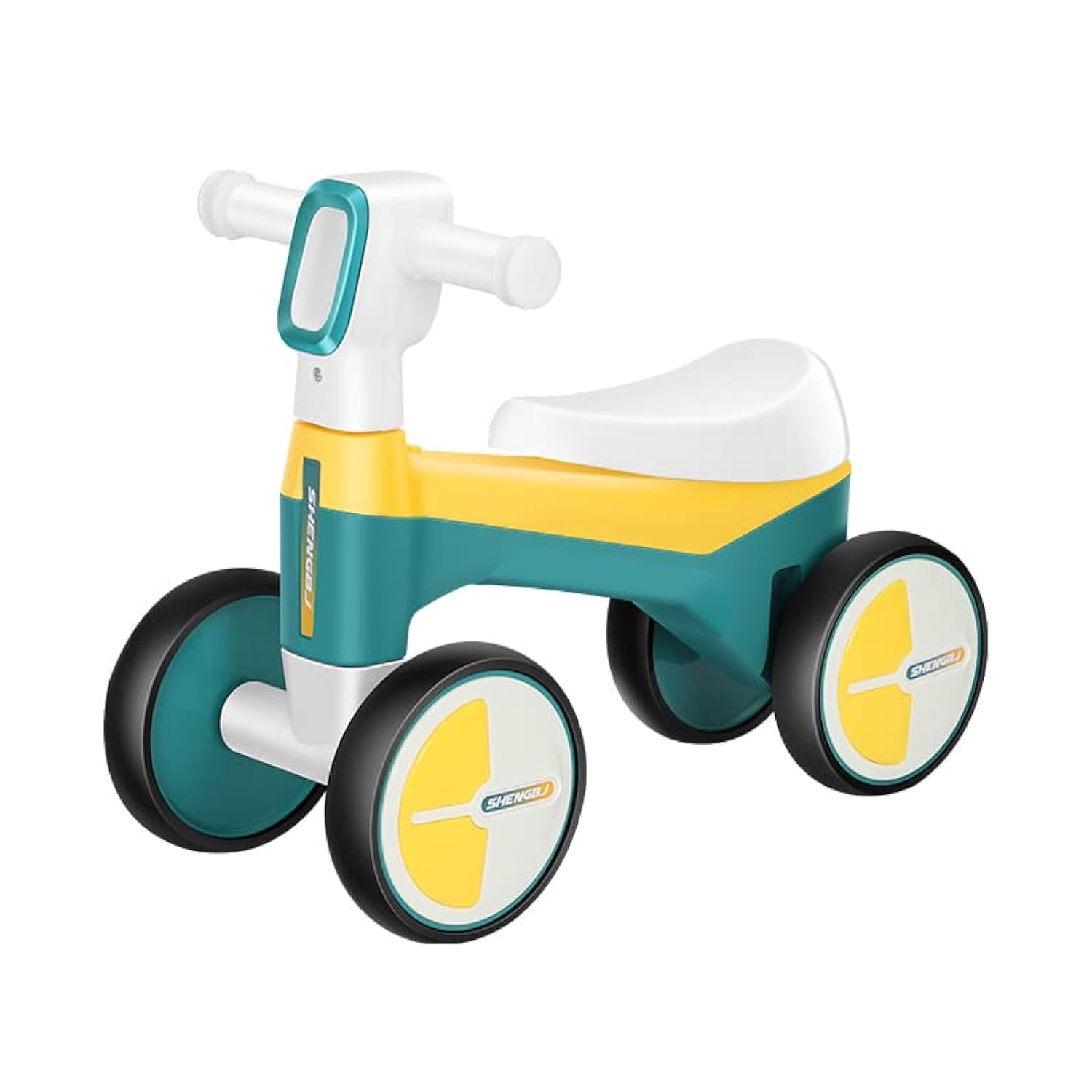 Junior Kingdom Toddler Kids Scooter | Cycle | Bicycle | Lightweight Bike For Kids With Music and LED Light Four Wheeler | Birthday Gifts | Comfort Seat For 2-5 Years (51cm x 46cm x 26cm Green, Yellow)