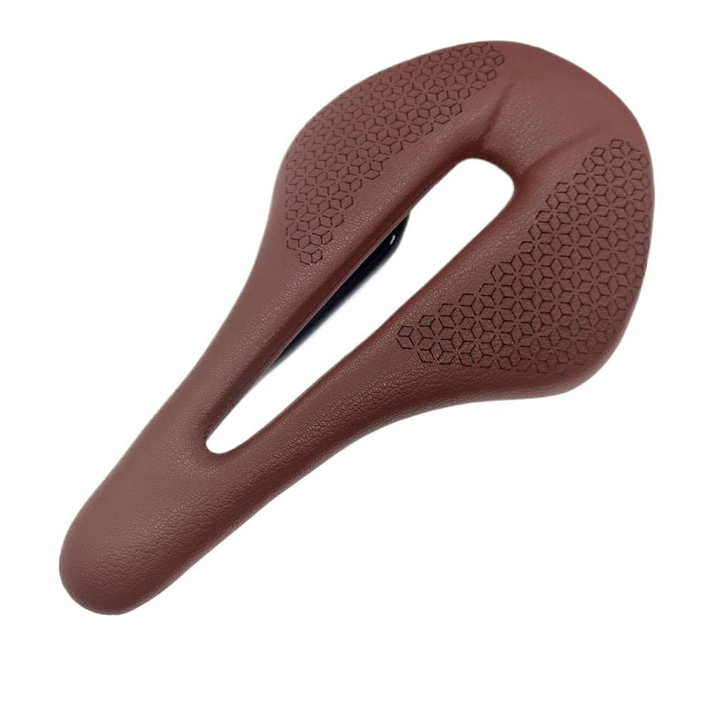 VFdthR Bike Seat Bicycle Saddle Full Carbon Fiber+Leather Road Mountain Bike Seat Cushion Brown Parts(Brown)