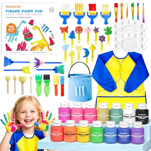 10 Best Finger Paint Sets to Spark Your Child's Creativity 1 Shuttle Art Washable Finger Paint Set (53 PCS)