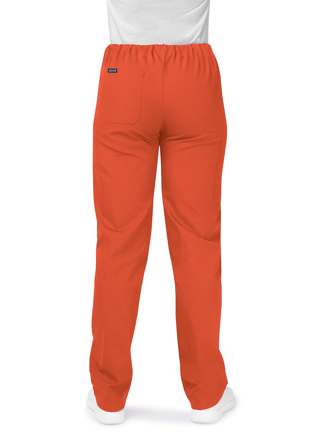 Adar Universal Unisex Scrubs - spodnie ze zwężanymi nogawkami ze sznurkiem, Mandaryński pomarańczowy, S