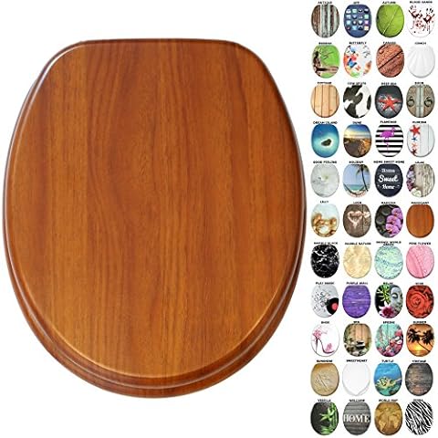 Sanilo Mahogany Toilet Seat with Stable Hinges Cover