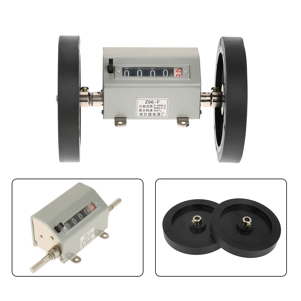 Contamonete, 1 pacco 5 cifre 0-9999.9 Contachilometri meccanico Velocità max 350RPM Reset grigio con rotella per registrazione di tessitura, film plastico, pelle, ecc.