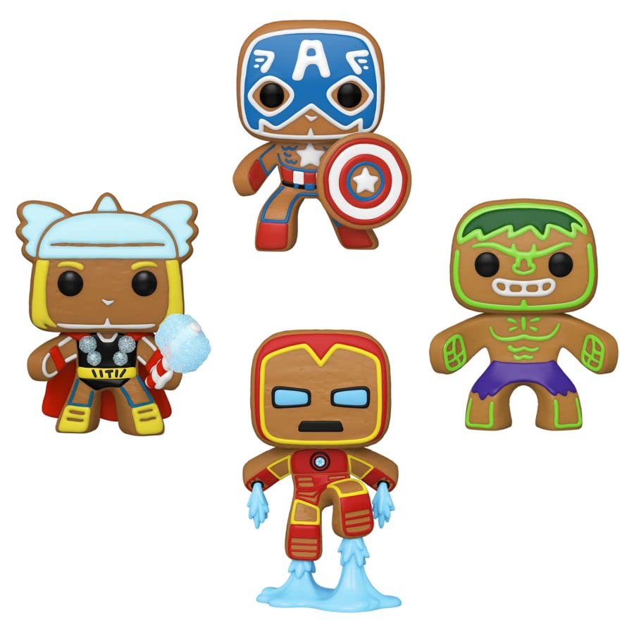 Gingerbread Captain America / Iron Man / Hulk / Thor Funko Pop! GITD Walmart