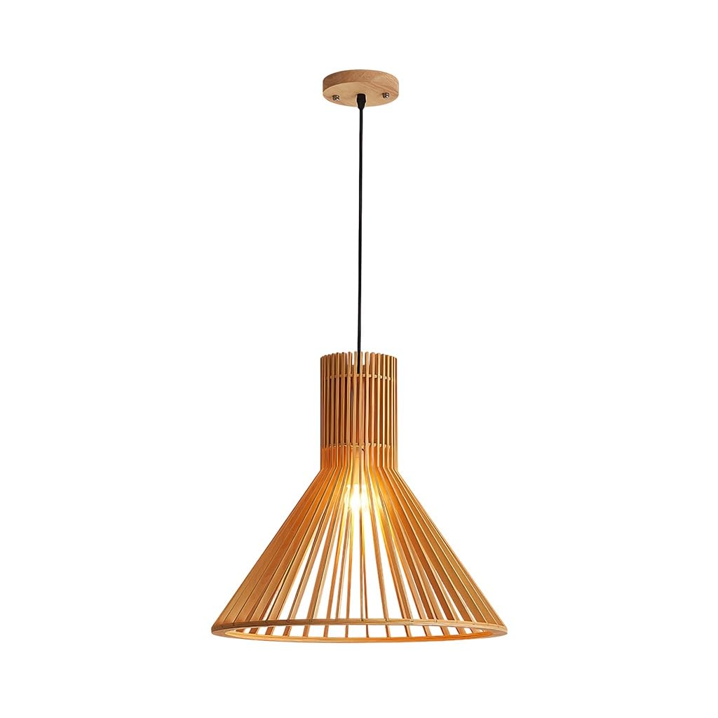 Nordycki Styl Lampa Wisząca E27 Drewniana Lampa Restauracja Dynia W Kształcie Żyrandolu Japoński Styl Wabi Sabi Regulowana Wysokość Hotel Herbata Sypialnia Sztuka Wiszące Światła(A2)