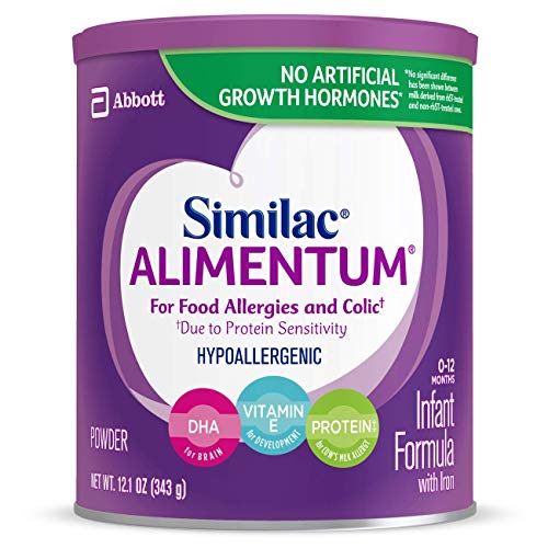 Similac Alimentum Hypoallergenic Infant Formula, for Food Allergies and Colic, Starts Reducing Excessive Crying Within 24 Hours, Easy to Digest, Lactose-Free Formula Powder, 12.1-oz Can