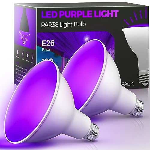 Image of L LOHAS LED Purple Flood Light Bulbs, PAR38 LED Flood Light Outdoor