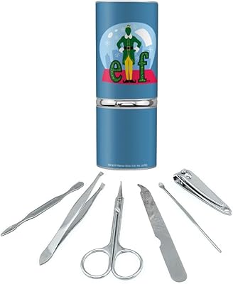 Elf Snow Globed Stainless Steel Manicure Pedicure Grooming Beauty Care Travel Kit