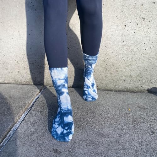 [Balanced Studio] Steel Blue Tie-dye Crew Grip Socks for Men Pilates/Yoga Anti-Slip3