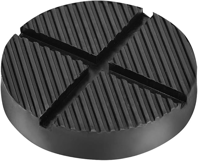 DEDC 1PCS Round Jack Stand Pad for Hydraulic Trolley Jack, Rubber Slotted Frame Rail Protector, Pinch Welds Protector 4.92x1inch