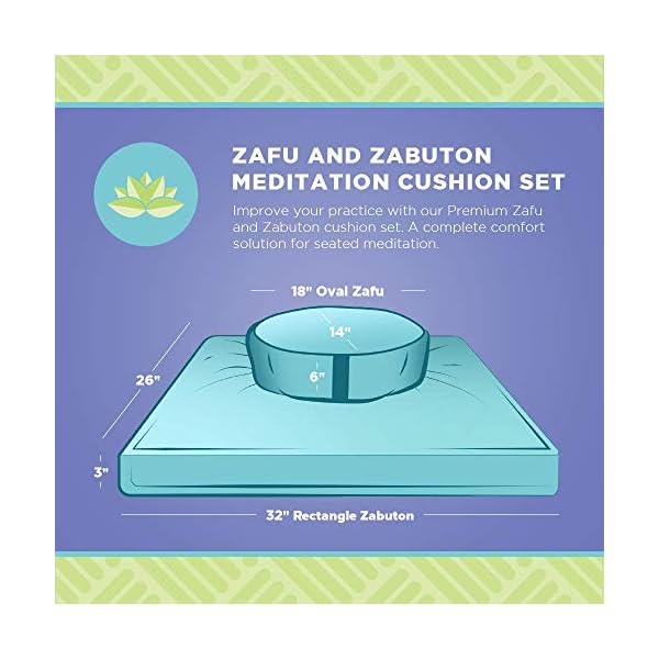 Bean Products Zafu & Zabuton Meditation Cushion Set Round & XL Oval