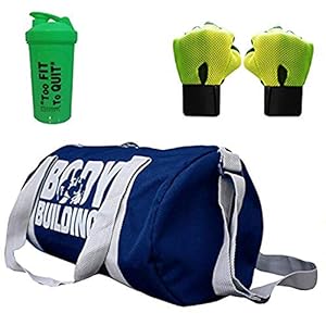 5 O’ CLOCK SPORTS Gym Bag Combo Set Enclosed With Body Building Polyster Duffle Gym Bag For Men and Women For Fitness…