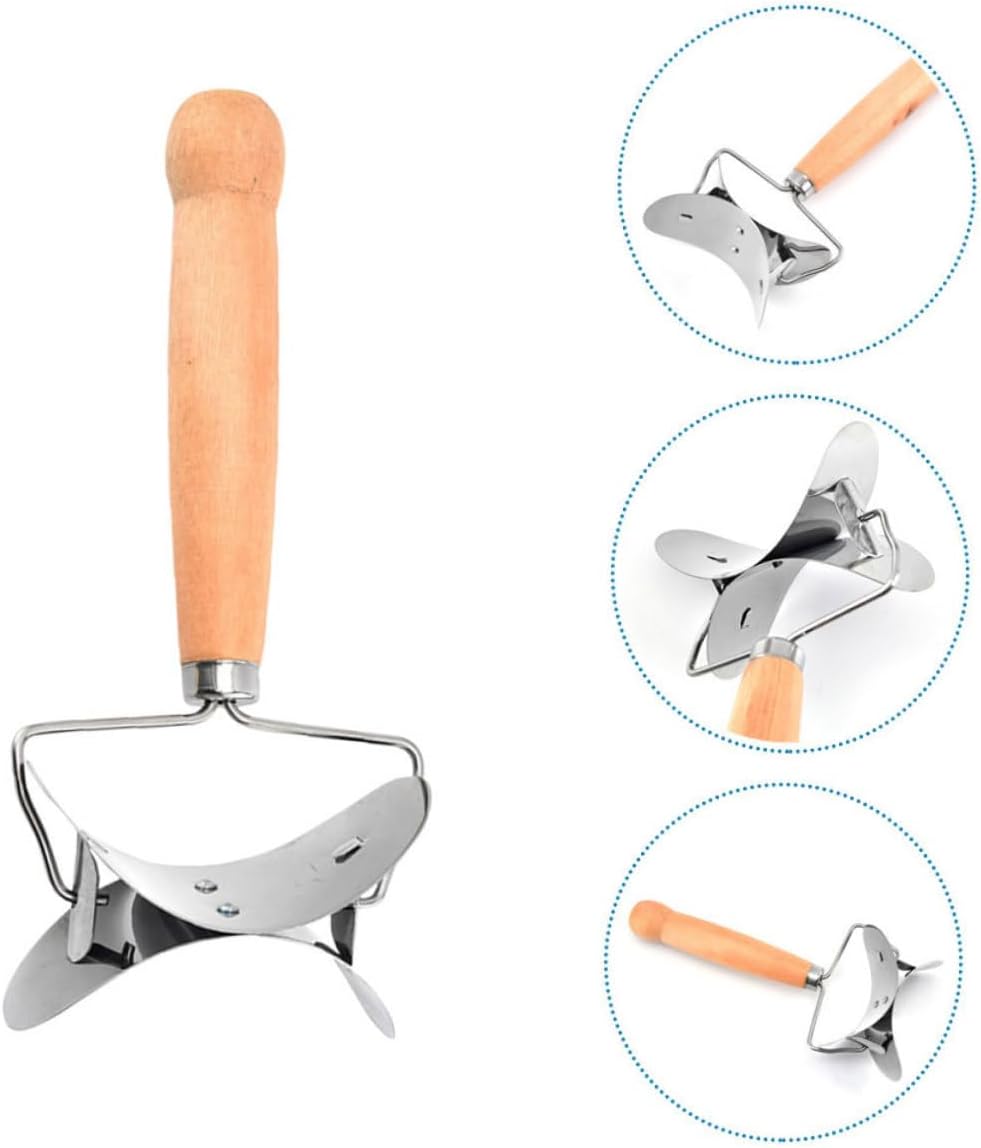 2Pcs Dumpling Skin Cutter Stainless Steel Wood Handle