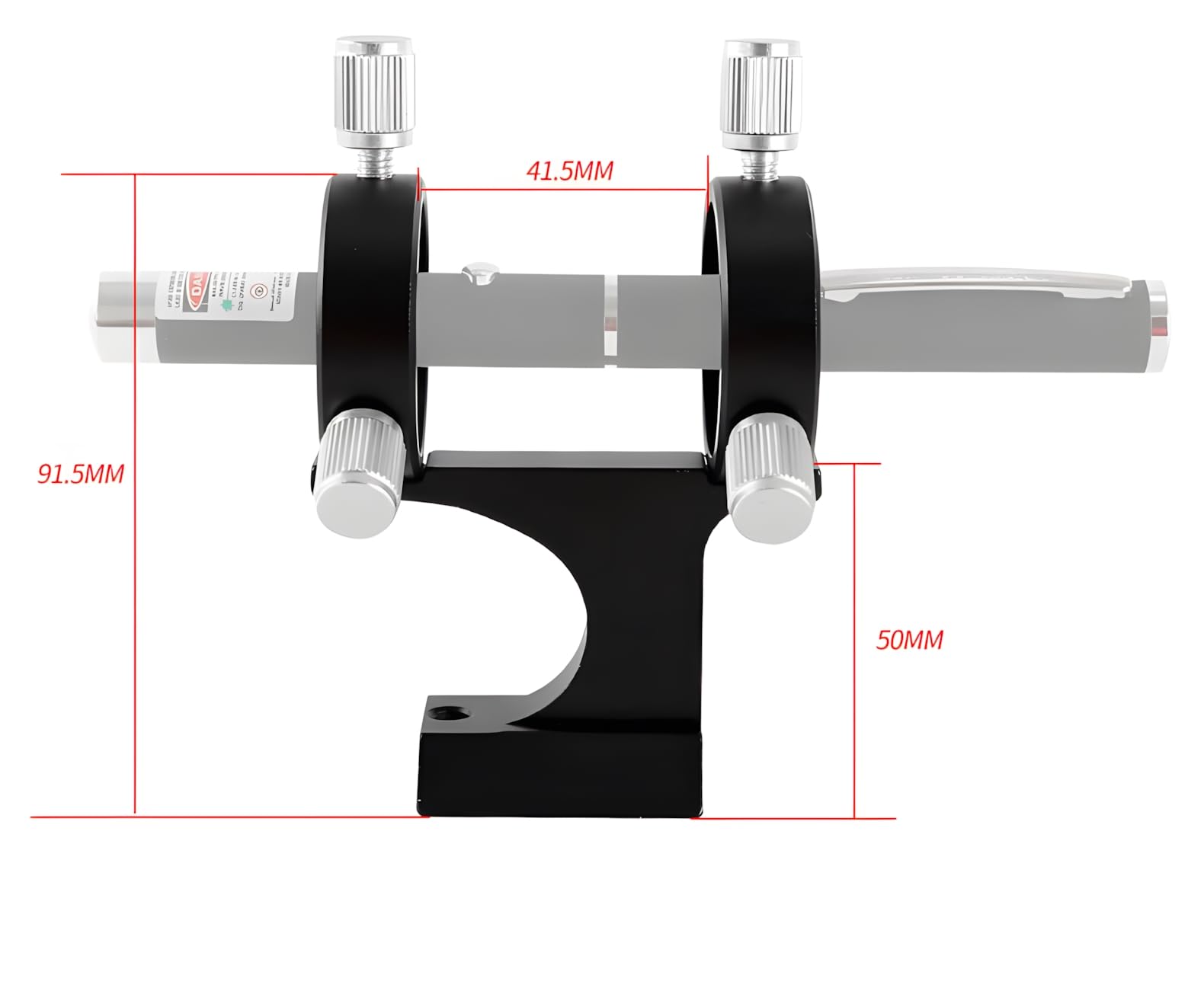 Staffa regolabile in lega di alluminio ad alto profilo per cercatore laser con vite da 1/4" adatta a puntatori da 5-38 mm, compatibile con telescopi Celestron, Sky-Watcher, Vixen